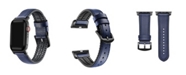 Posh Tech Men's and Women's Genuine Dark Blue Leather Band for Apple Watch 42mm